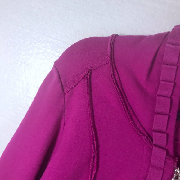 Neon Buddha Sz Small Pink Ruffle Athletic Jacket - Picture 8 of 8